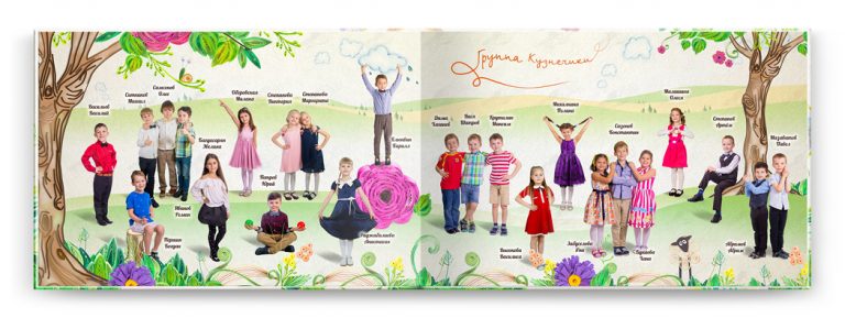 Выпускной альбом разворот с виньетками